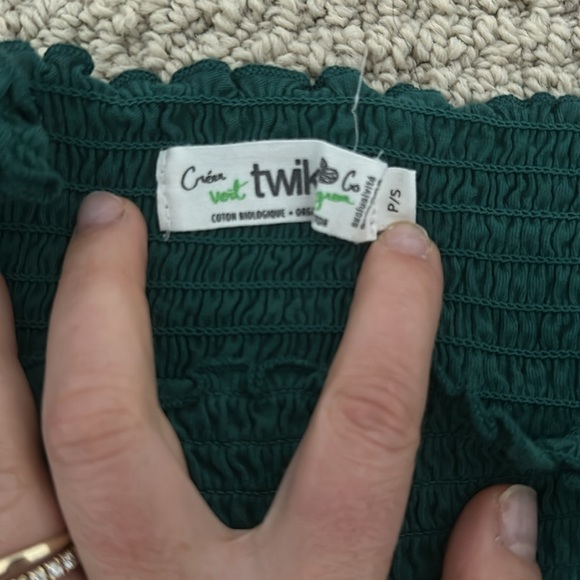 Ruched Green Crop Too - Picture 5 of 5